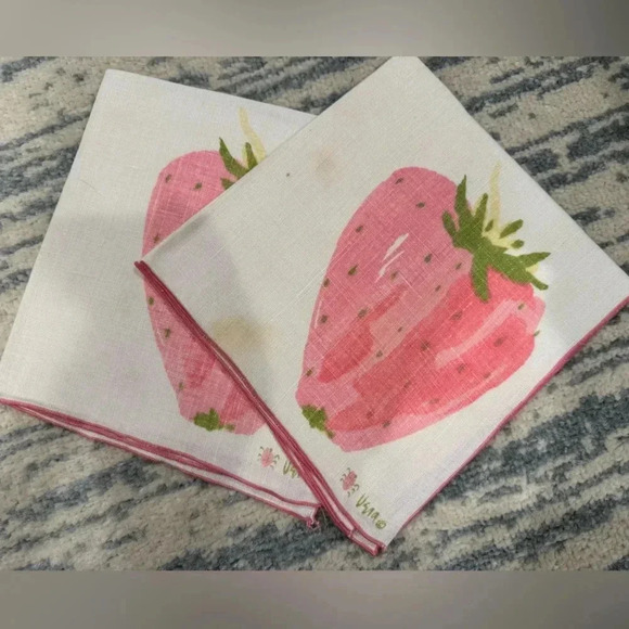 Other - Vintage Vera Neumann Strawberry Napkin Set - 2